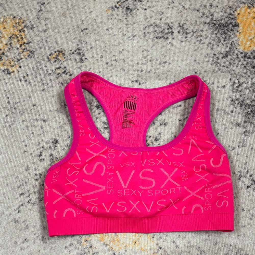 Victoria's Secret Bright Pink Racerback VSX Sports Bra